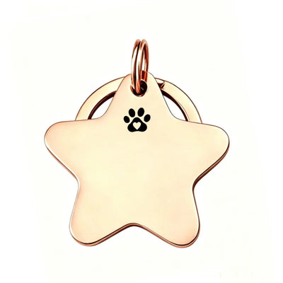 Médaille d'Identification Étoile Gravée pour Chien
