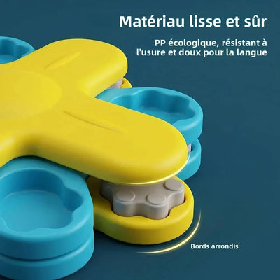 Jouet Interactif Chien Plateau Rotatif Jaune Cachette Friandises