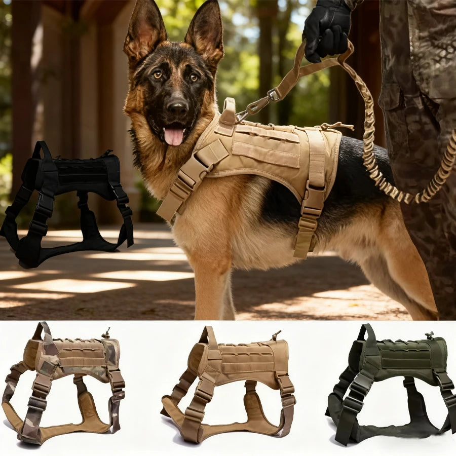 Harnais Tactique Rembourré à Dégagement Rapide pour Grand Chien