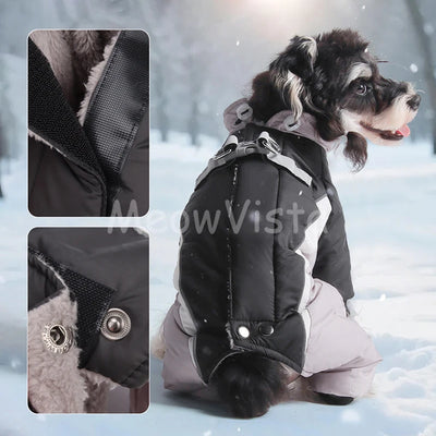Manteau Combinaison Coupe-Vent Doublure Polaire Petit Chien