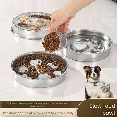 Gamelle Anti-Glouton Inox Réversible 22 cm pour Chien