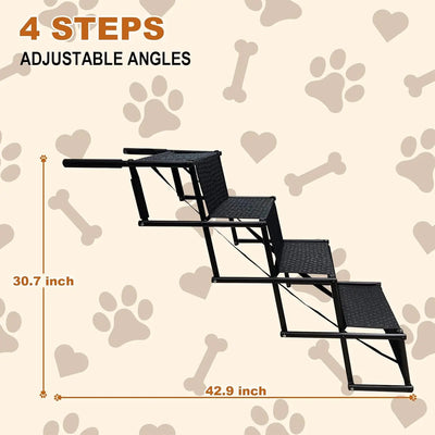 Escalier pour Chien Voiture Pliable 4 Marches Antidérapant