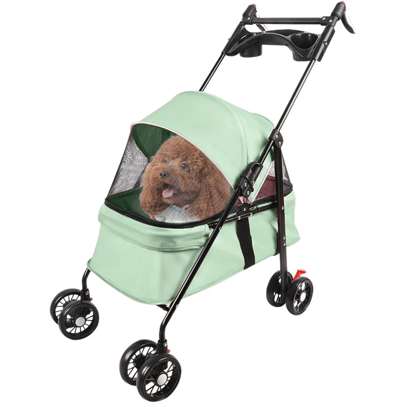 Poussette 2-en-1 Nacelle Amovible pour Chien 10 kg