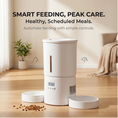 Distributeur de Croquettes Chien Programmable 4,2 L Double Bol