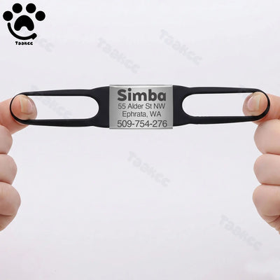 Collier Rembourré Réfléchissant Gravé Nom Chien