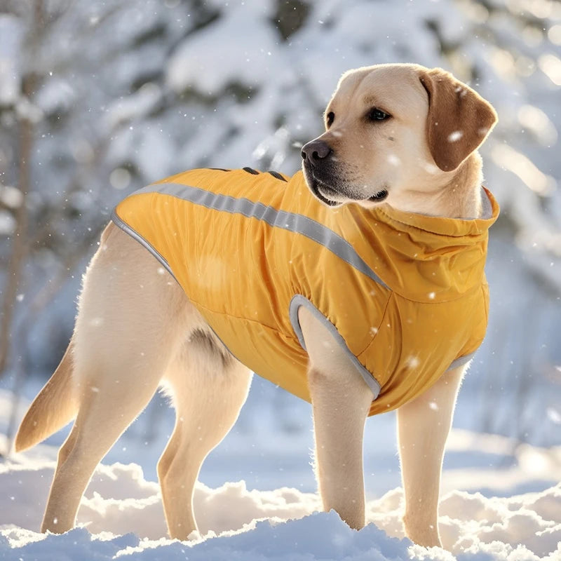Manteau Chien Bandes Réfléchissantes Doublure Polaire Labrador