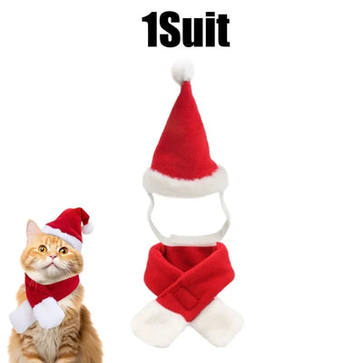 Chapeau et Écharpe de Père Noël pour Chien