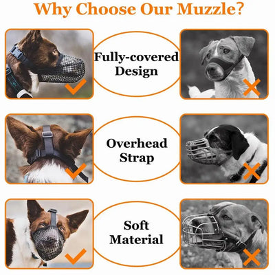 Muselière Chien Maille Souple Anti-Ramassage Labrador