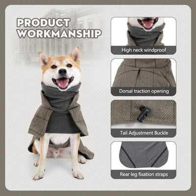 Manteau Imperméable Carreaux Gros Chien Hiver