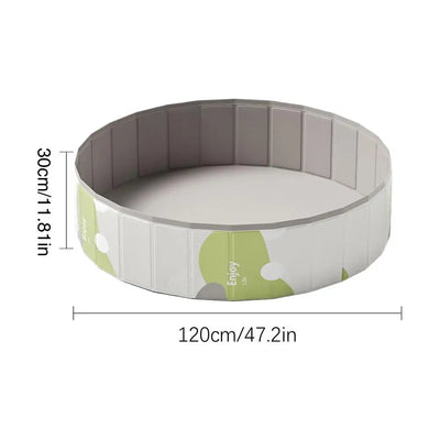 Piscine pour Chien Ronde Pliable 120 cm Gris et Vert