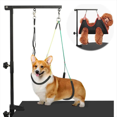 Potence de Toilettage avec Hamac et Supports de Hanches Chien