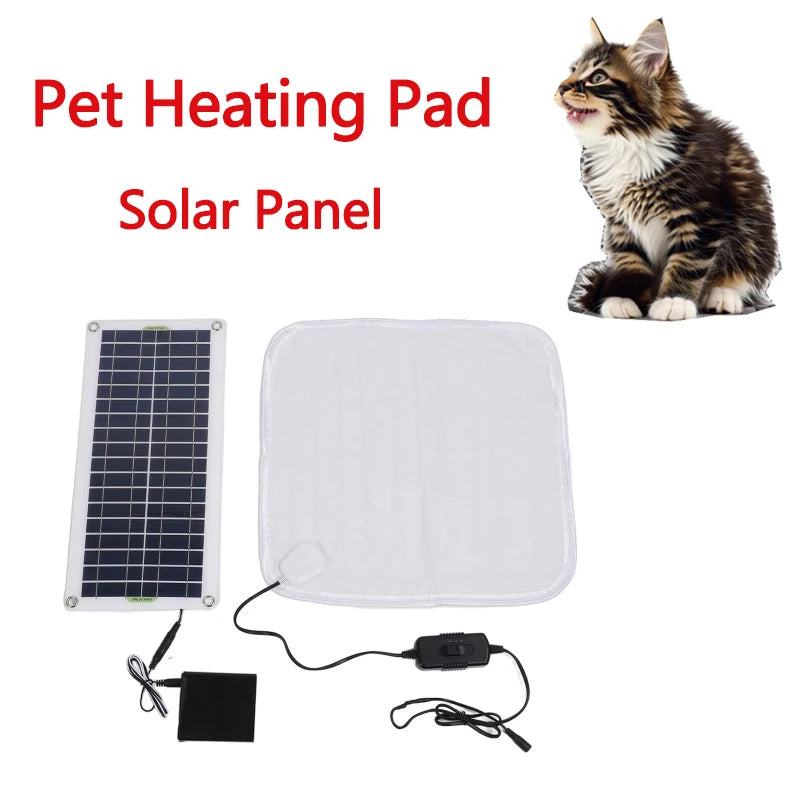 Coussin Chauffant Solaire 50 W Température Réglable pour Chien