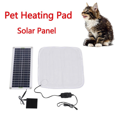 Coussin Chauffant Solaire 50 W Température Réglable pour Chien