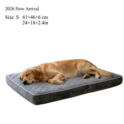 Lit Orthopédique pour Chien Étanche Déhoussable Gris Grande Taille