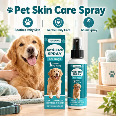 Spray Anti-Démangeaisons pour Chien, Apaisant Peau Sèche 120 ml