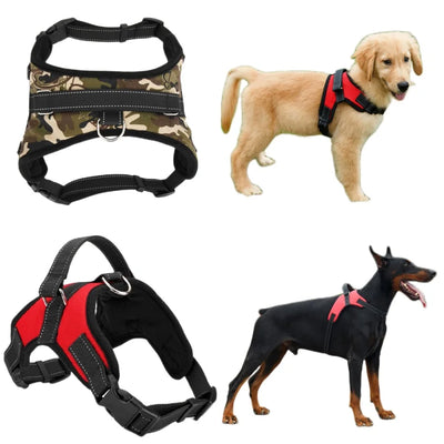 Harnais Réfléchissant Rembourré avec Poignée pour Chien Moyen et Grand