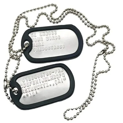 Ensemble de 2 Colliers Militaires Acier Inox pour Chien