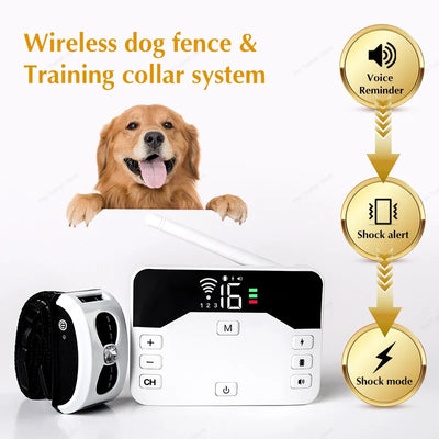 Clôture Électronique 2-en-1 Gros Chien Sans Fil