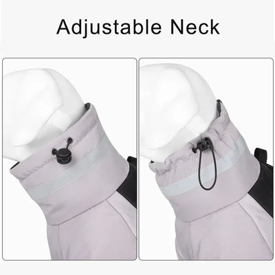 Manteau Imperméable Chien Rembourré Col Haut Grande Taille