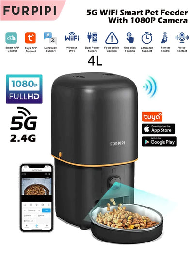 Distributeur de Croquettes Caméra Full HD WiFi 5 GHz