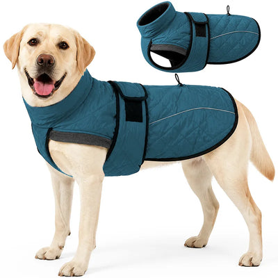 Manteau Imperméable Doublé Polaire pour Grand Chien, Ouverture Harnais