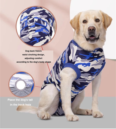 Body Post-Opératoire Chien Coton Imprimé Alternative Collerette