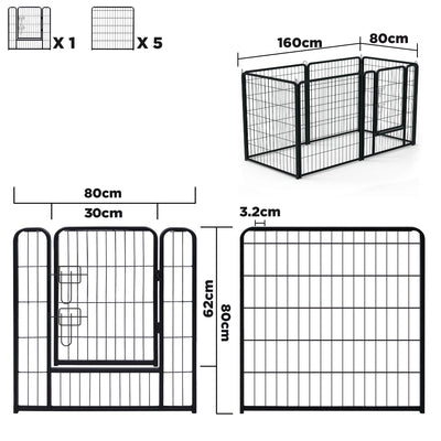 Parc Enclos Pliable pour Chien avec Portes Maison et Jardin