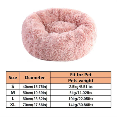 Panier Donut Fausse Fourrure pour Petit et Moyen Chien