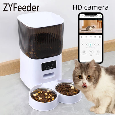 Distributeur de Croquettes 5 L Double Bol Caméra ou WiFi