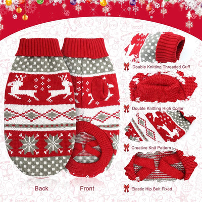 Pull pour Chien de Noël Tricoté Rennes Moyen et Grand