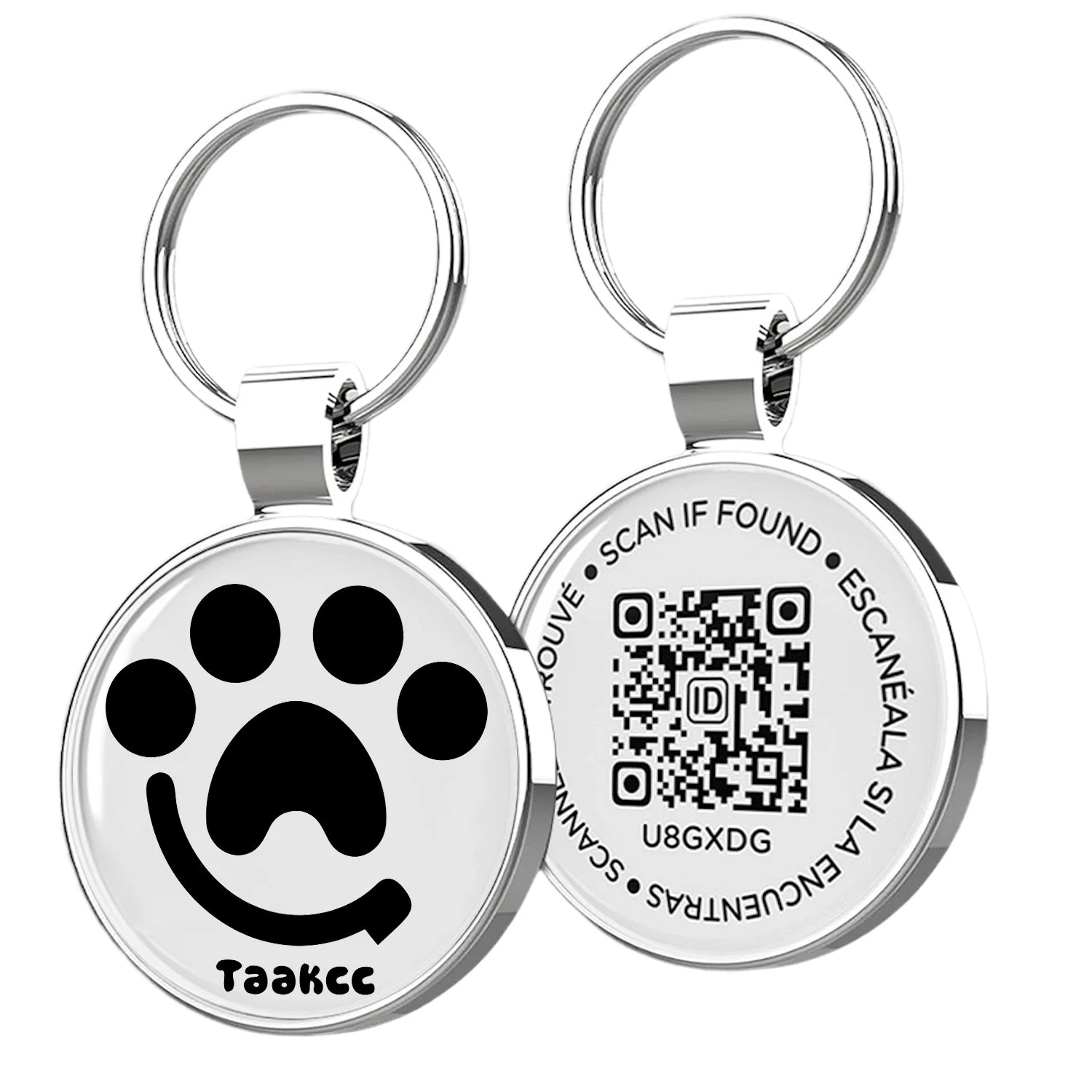 Médaille QR Code Chien en Métal Sans Abonnement
