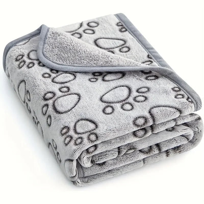 Couverture Peluche Chien Motif Patte Grand Format