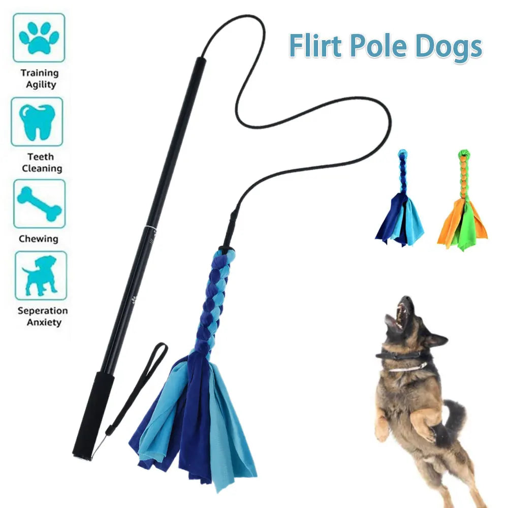 Flirt Pole Chien Perche Courte 68 cm Jouet en Polaire