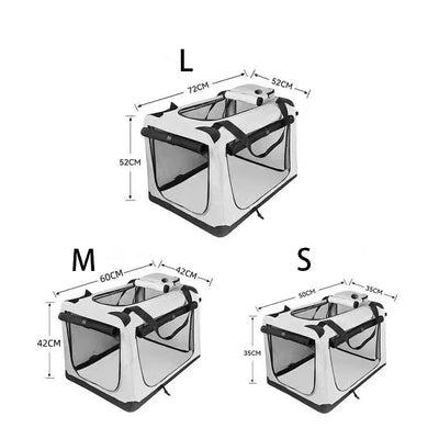 Caisse de Transport Chien Souple Pliable 3 Portes