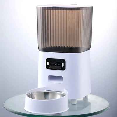 Distributeur de Croquettes 5 L Message Vocal Vidéo Double Bol