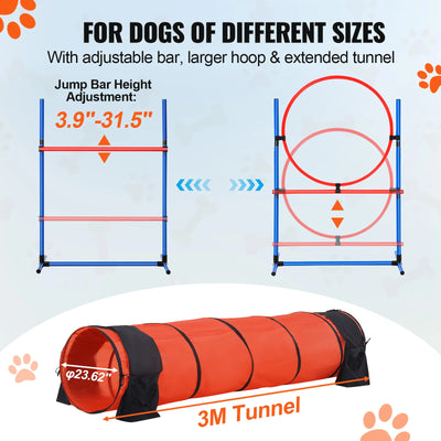 Kit d'Agility Chien SucceBuy 5 Pièces Obstacles Réglables
