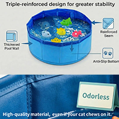 Mini Piscine pour Chien Pliable 30 cm Rince-Pattes