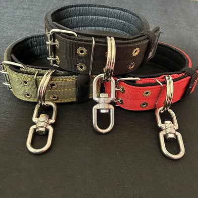 Collier Rembourré Anti-Torsion Anneau Pivotant Grand Chien
