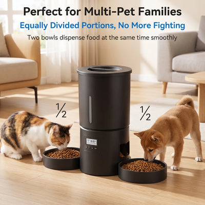 Distributeur de Croquettes Chien Programmable 4,2 L Double Bol