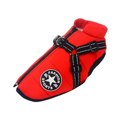 Manteau Imperméable Chien Doublé Polaire Grande Taille