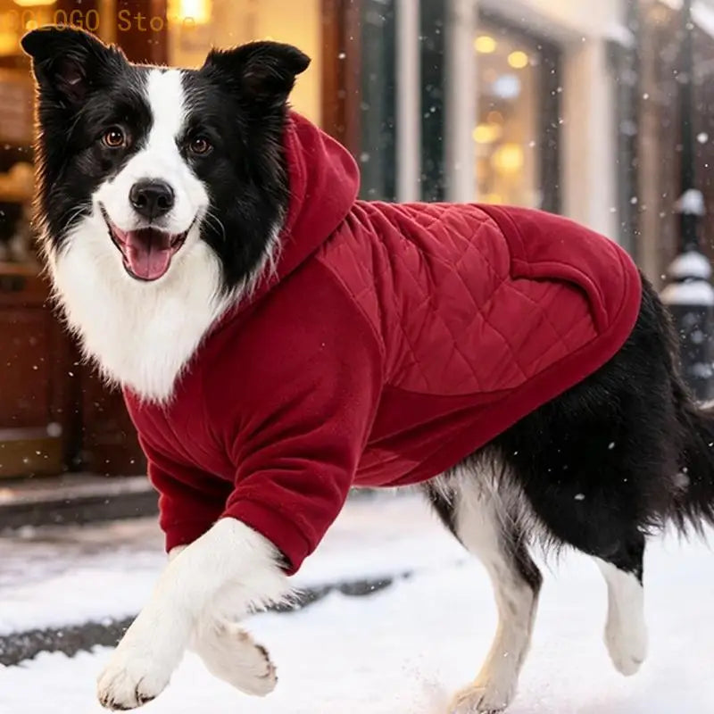 Manteau Chien à Capuche Rembourré Manches Longues Grand Chien