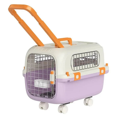 Cage de Transport Chien à Roulettes Poignée Télescopique