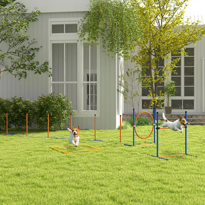 Kit d'Agility Chien PawHut 4 Pièces Orange et Bleu