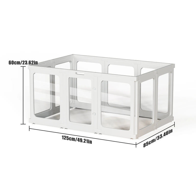 Parc Chien Modulable Panneaux à Clipser 60 cm Blanc