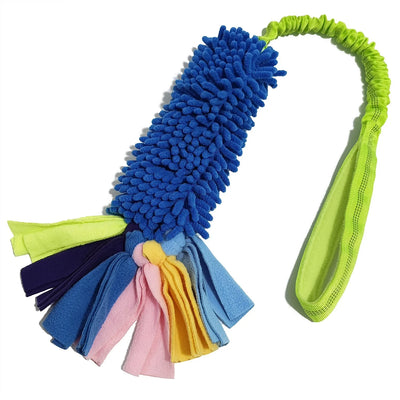 Jouet de Traction Chenille Polaire Poignée Élastique pour Chien