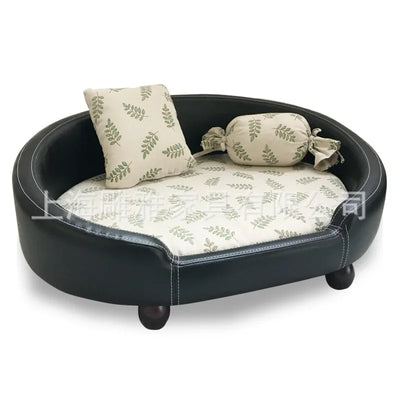 Canapé Ovale sur Pieds pour Chien Moyen 90x64 cm