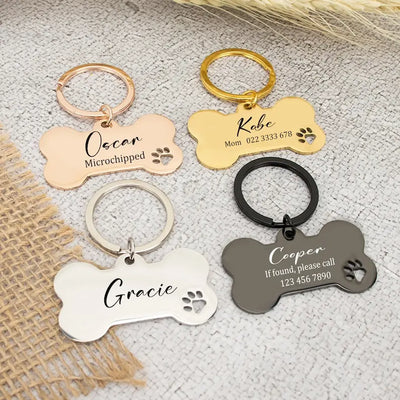 Médaille Gravée en Os Inox pour Chien