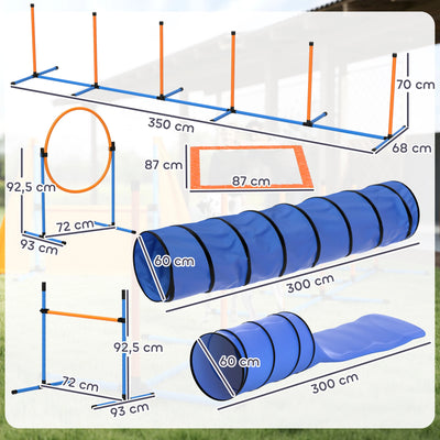 Kit d'Agility Chien PawHut 11 Pièces avec 2 Tunnels