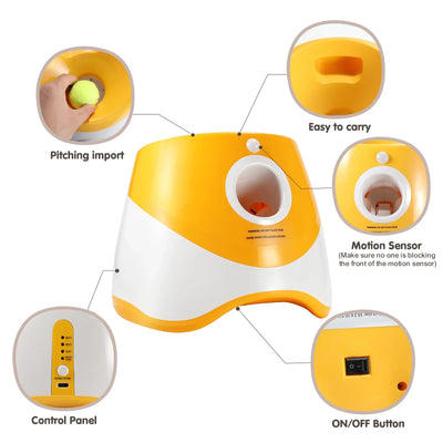 Lanceur de Balle de Tennis Chien Capteur de Mouvement Rechargeable