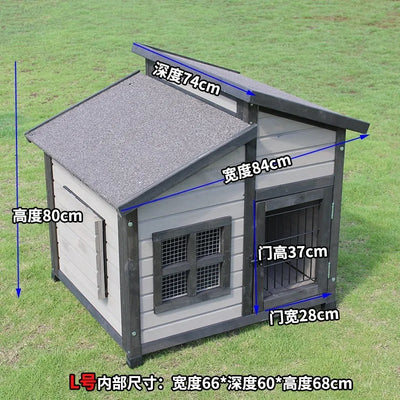 Niche Chien Extérieur Bois Grande Taille Toit Ouvrant